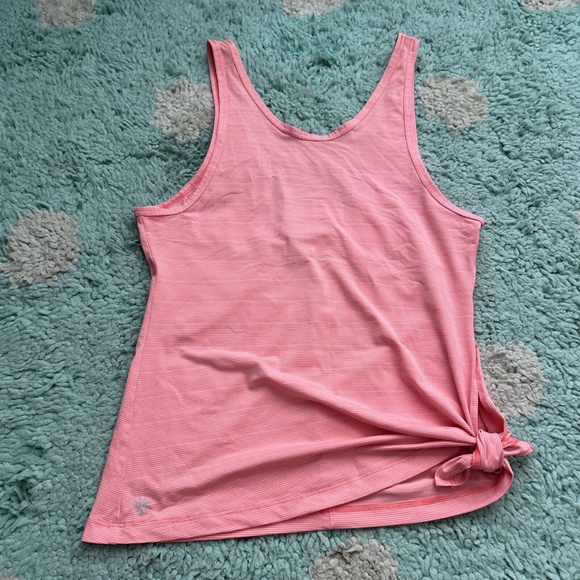 Athleta Tops - Athleta Scoop Back Pink Tank Top XXS Athletic Gym Active Women Stripe yoga tie